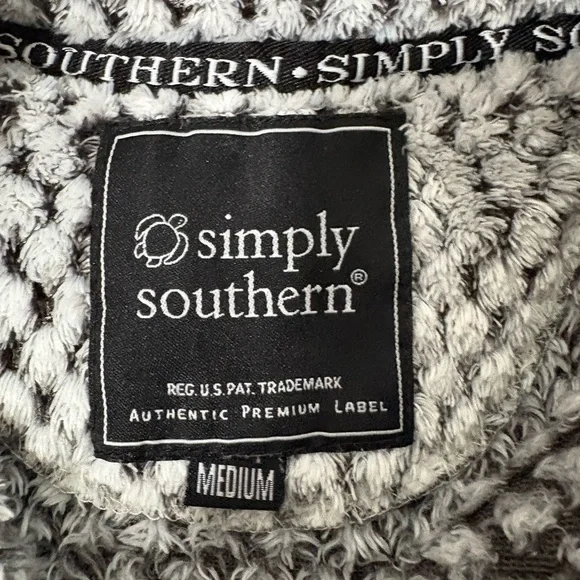 Simply Southern Gray and Black Textured Pullover - Picture 2 of 7
